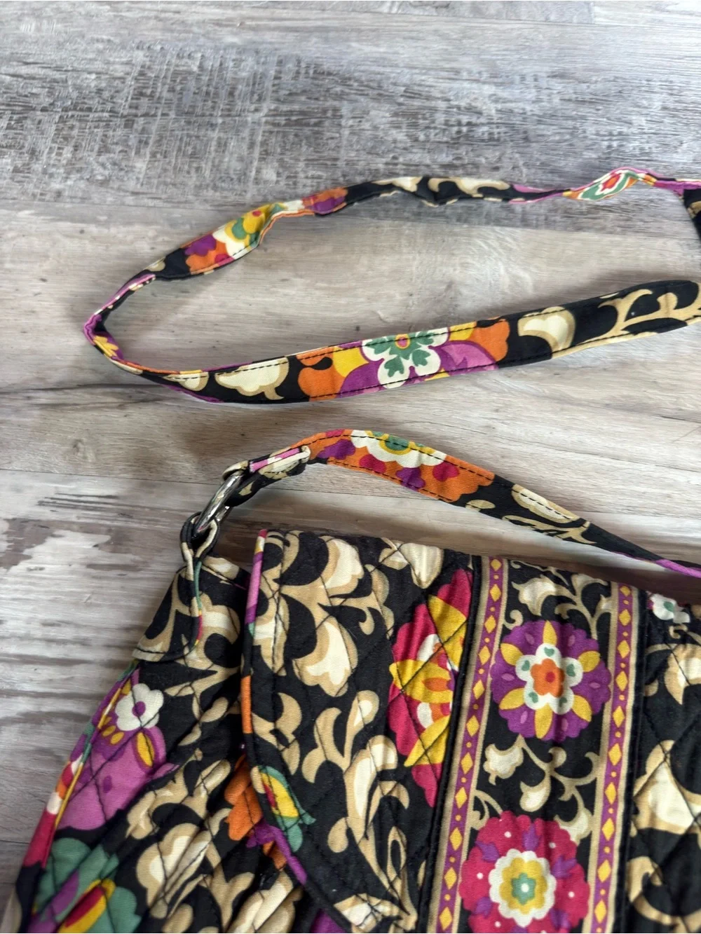 Vera Bradley The Frannie Quilted Crossbody In Retired Pattern Suzani